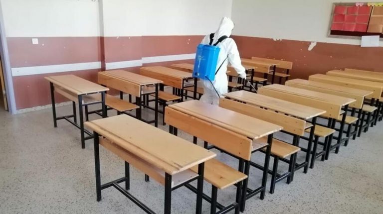 Kurtalan'da sınav öncesi okullar dezenfekte edildi