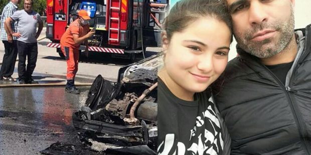 Otomobilde yanarak can verenlerin baba- kız olduğu ortaya çıktı